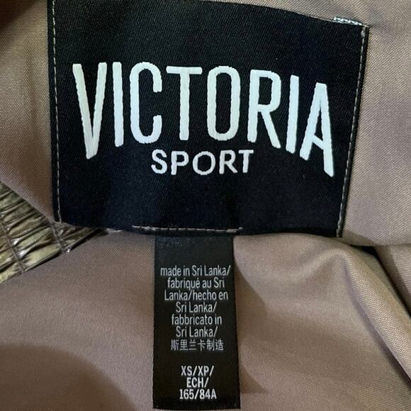 Victoria Sport Women's Gold Metallic Zip Up High Neck Crop Bomber Coat Jacket XS - Picture 4 of 5